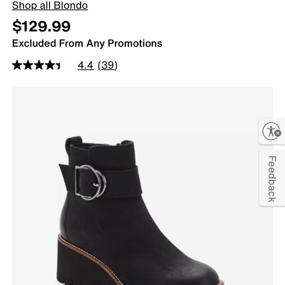 Blondo Black Dahlia Ankle Booties with Buckle Waterproof
